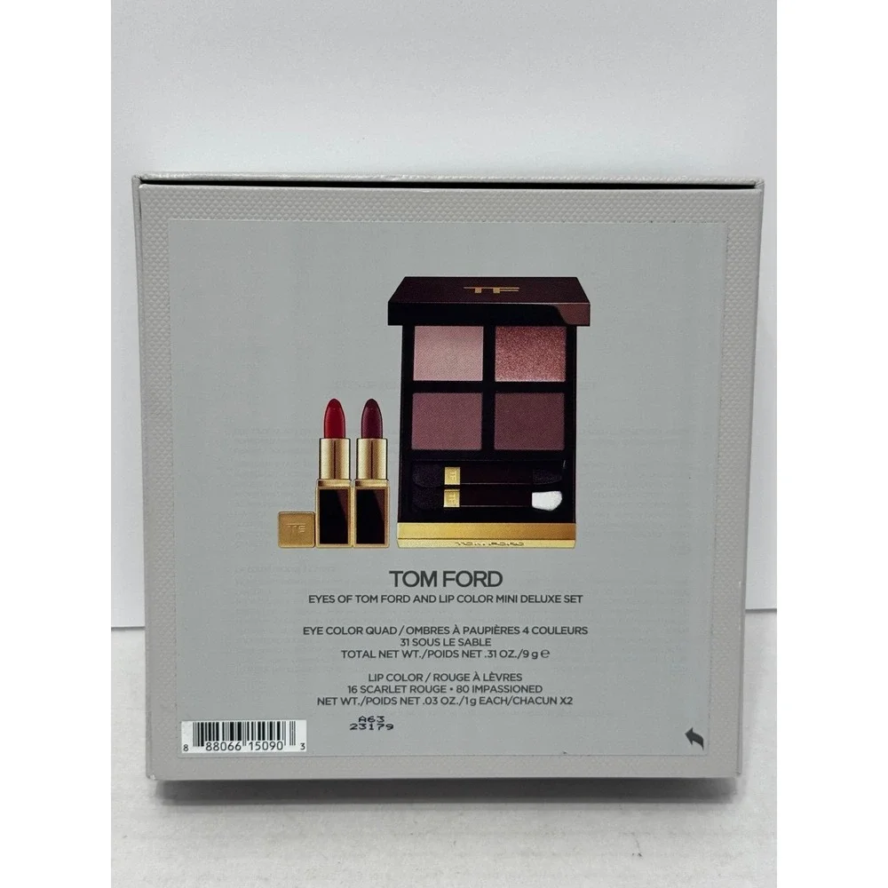 Tom Ford Eyeshadow 31 Quad and 2 Mini Lipstick 16 & 80 Deluxe Set NEW makeup
